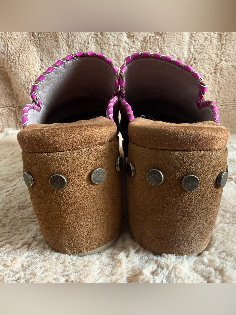 Mou Overstitched Suede Platform Rivets Clog - 8/38 Worn Once! - Picture 6 of 12